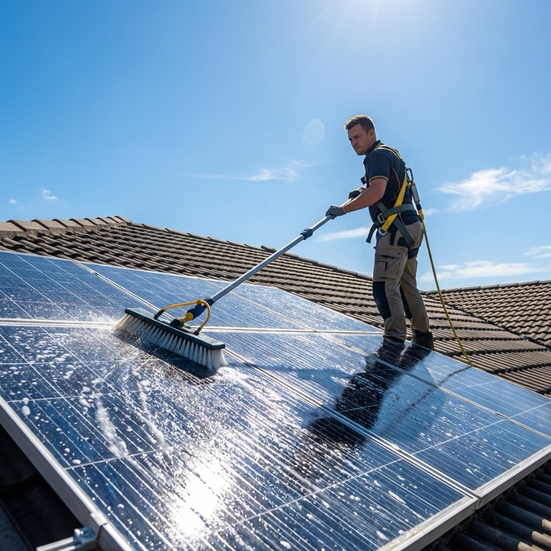 Professional solar panel cleaning