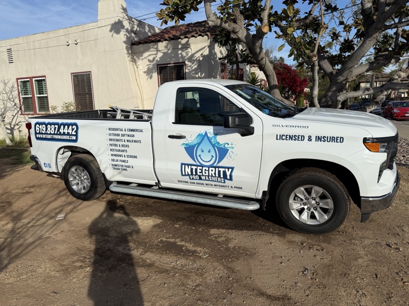 Integrity Pro Washers branded truck in San Diego